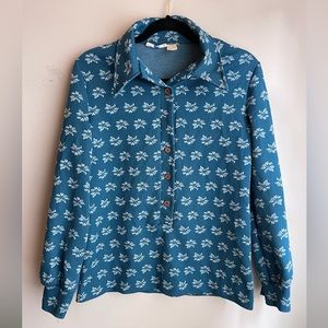 Vintage blue half button down